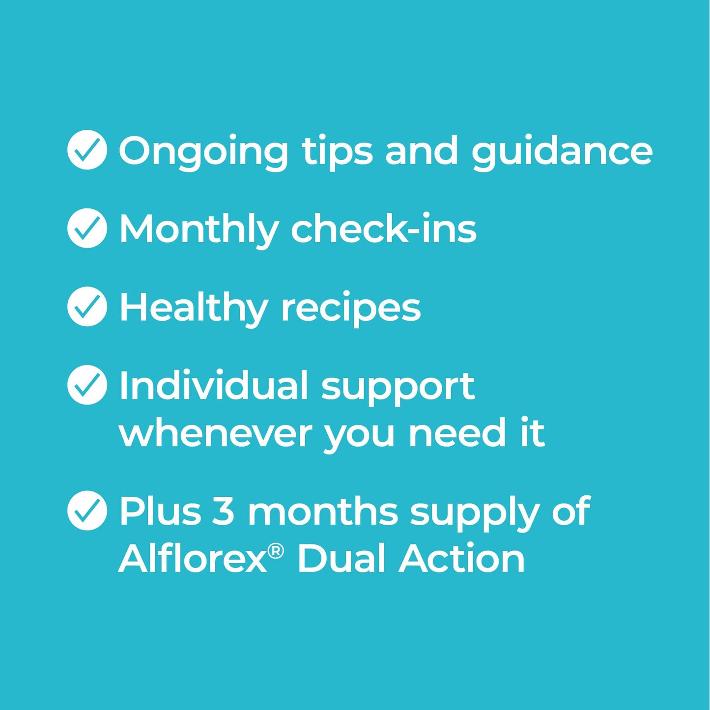 Alflorex Dual Action 12 Week Gut Health Plan - by PrecisionBiotics - Includes Individual Support & Alflorex Dual Action Probiotic 30 Caps x 3 Packs