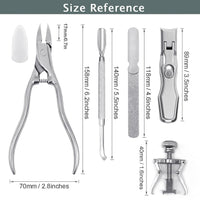 VOGARB Long Handled Toenail Clippers for Thick Nails, Heavy Duty Large Toe Nail Clippers Set for Seniors, Men, Adult, Podiatrist, 5pcs Set