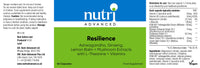 Nutri Advanced - Resilience - Stress Support with Ashwagandha, Ginseng, Lemon Balm and Mushroom Extracts with L-theanine and Vitamins - 60 Capsules