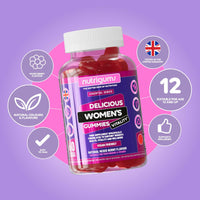 Nutrigums Women's Vitality Multivitamins & Probiotics Gummy | Contains 19 Active Nutrients | Mixed Fruit Flavour | 60 Vegan Gummies | Gut, Bones, Energy, Hair, Skin, Vision & Immunity by NUTRIGUMS®