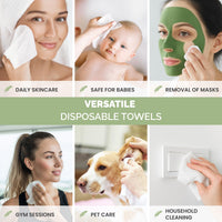 PLANTIFIQUE Disposable Face Towels XL 25x30cm, Makeup Remover Wipe, 50 Pack