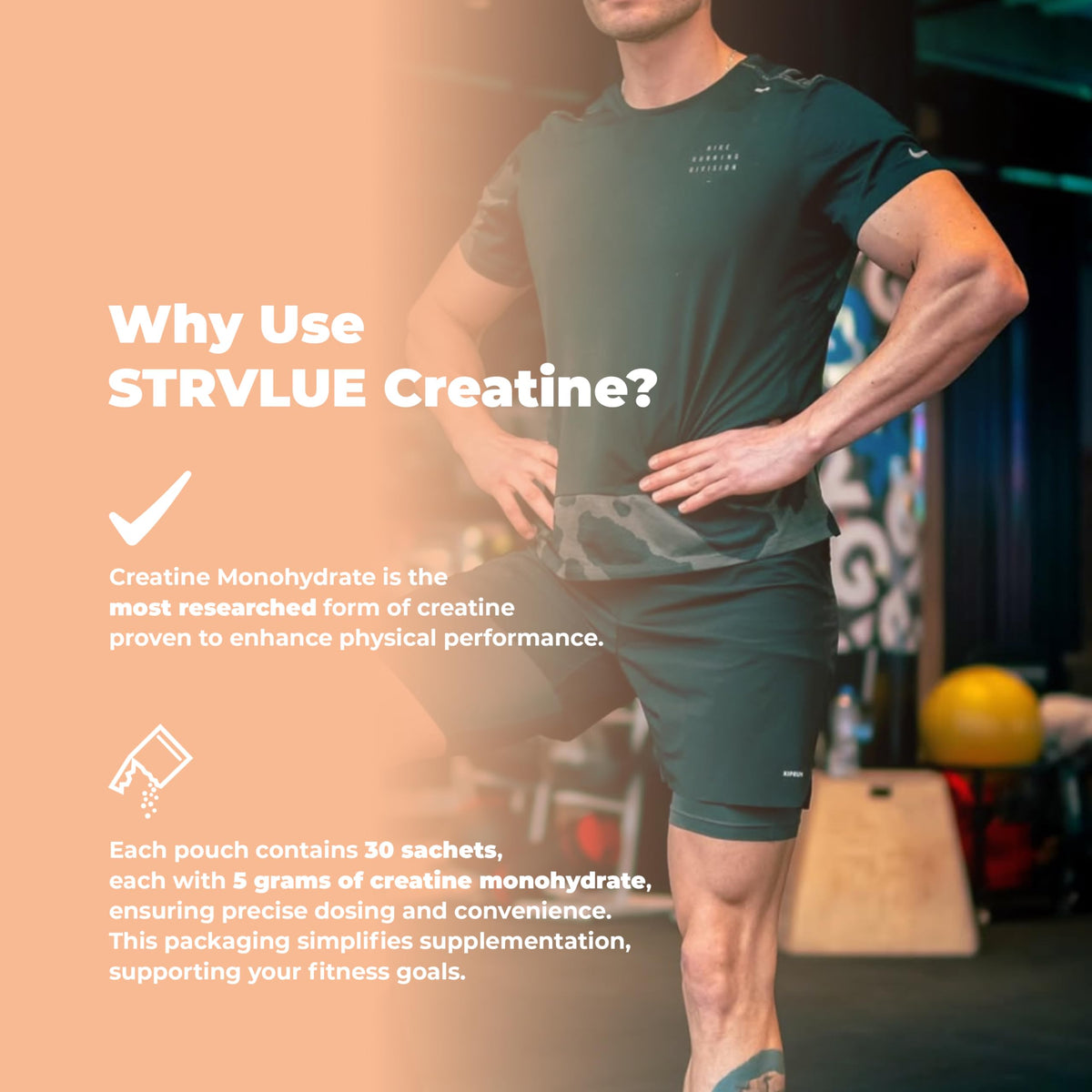STRVLUE Lab Tested Creatine Monohydrate Powder | Strawberry Flavour | 30 Travel Sachets | Ultra‑Fine Micronised | Zero Sugar | Supports Muscle Growth, Strength, Recovery & Performance, Cognition,for Men&Women