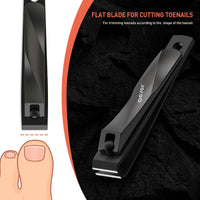 BEZOX Nail Clippers 2pcs Set - Straight Blade Toenail Clipper and Curved Blade Fingernail Clippers - Premium Nail Trimmer Cutter for Thick Nails and Ingrown Toenails