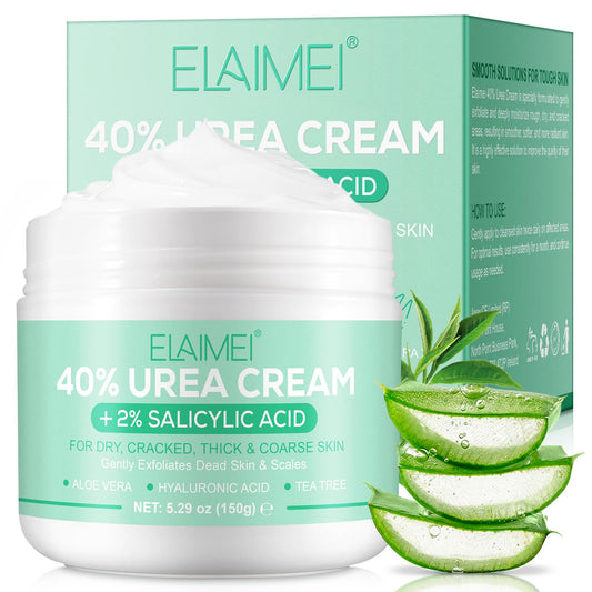 Generic 40% Urea Cream Plus 2% Salicylic Acid - Hyaluronic Acid,Tea Tree,and Aloe Vera Foot Cream Deep Moisturizes Urea Cream for Foot and Hand Maximum Strength - Callus Remover for Cracked Feet, Heels