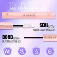 PURELEOR Cluster Lashes Kit Including Bond and Seal Remover DIY Individual Eyelashes Extensions