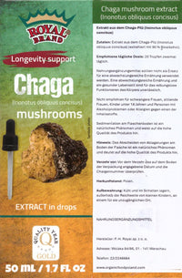 Royal Brand Chaga Extract Drops 50 ml / Chaga Mushroom / Better Than Chaga Mushroom Capsules / Liquid Extract Drops / 1.7 FL OZ