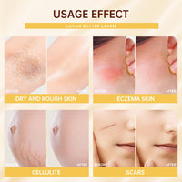QIEEUMIN Cocoa Butter Cream for Body & Face Multi-Purpose Solid Cream Nourishes and Softens The Skin Smoothes Marks Cocoa Butter Moisturiser 100g