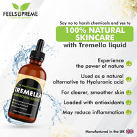 Feel Supreme - Tremella Liquid Extract - Wood Grown Mushroom Extract Supplement for Skin Health and Hydration - Mushroom Supplement, Mushroom Gifts, Supplements for Men and Women - 60ml