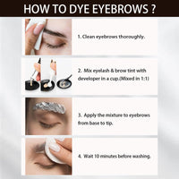 Eyebrow & Lash Tint, Brown Eyebrow Tint Kit, Fast & Easy Brow Dye Starter Kit, Long-Lasting Eye Brow Tint Lash Tint Kit For Natural Trendy Shaping Brow (Brown)