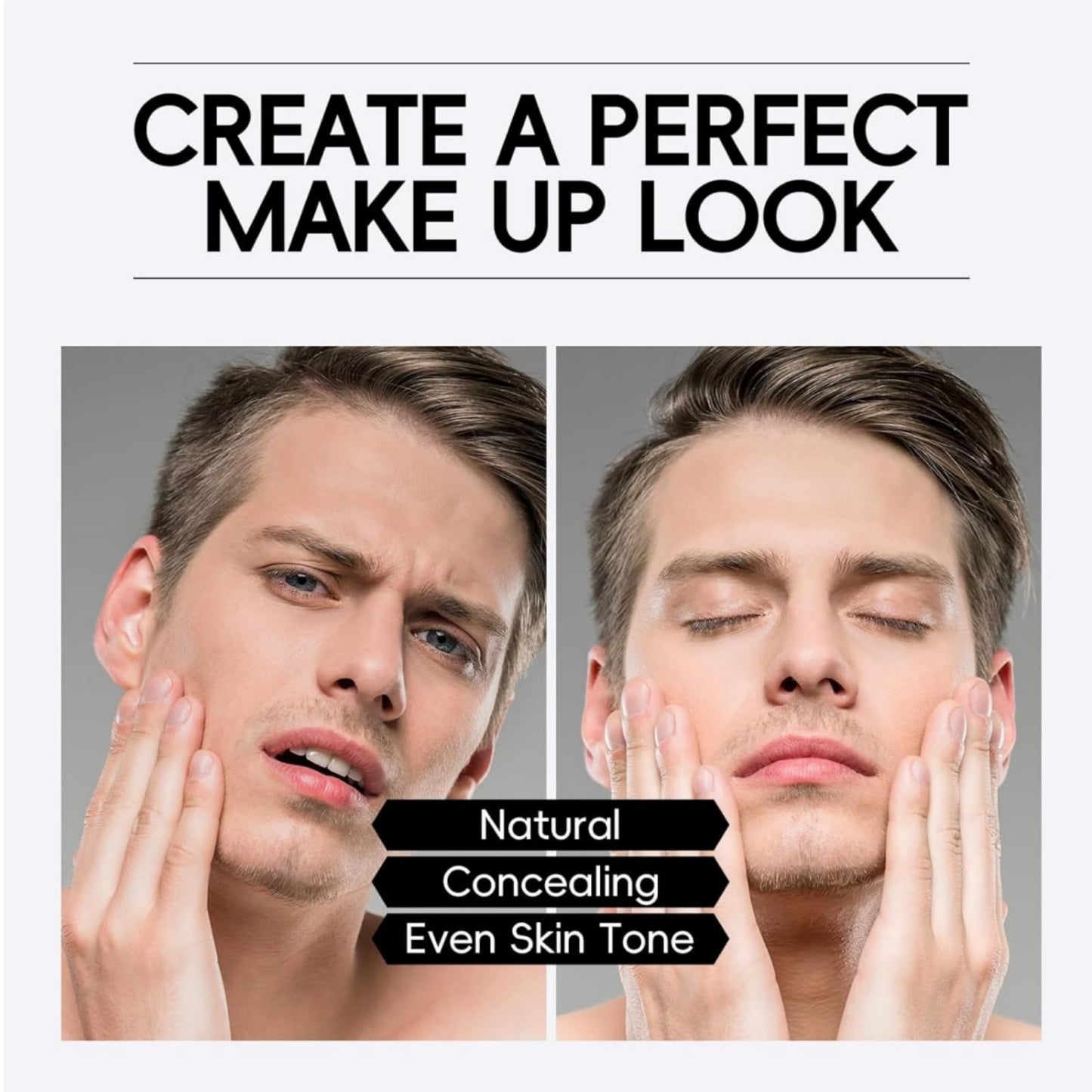 Men's BB Cream Foundation,Concealer For Men,Mens Tinted Moisturiser Face,Mens Concealer,Face Cream To Balance Skin Tone & Daily Use,Colour Corrector & Moisturizer,Strong Coverage,Easy Application