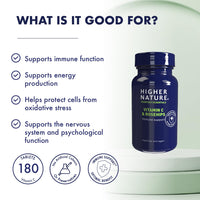 HIGHER NATURE Higher Nature - Vitamin C & Rosehips - for Immunity - 1000mg Vitamin C - Immune System Support - Vegetarian & Vegan - 180 Tablets