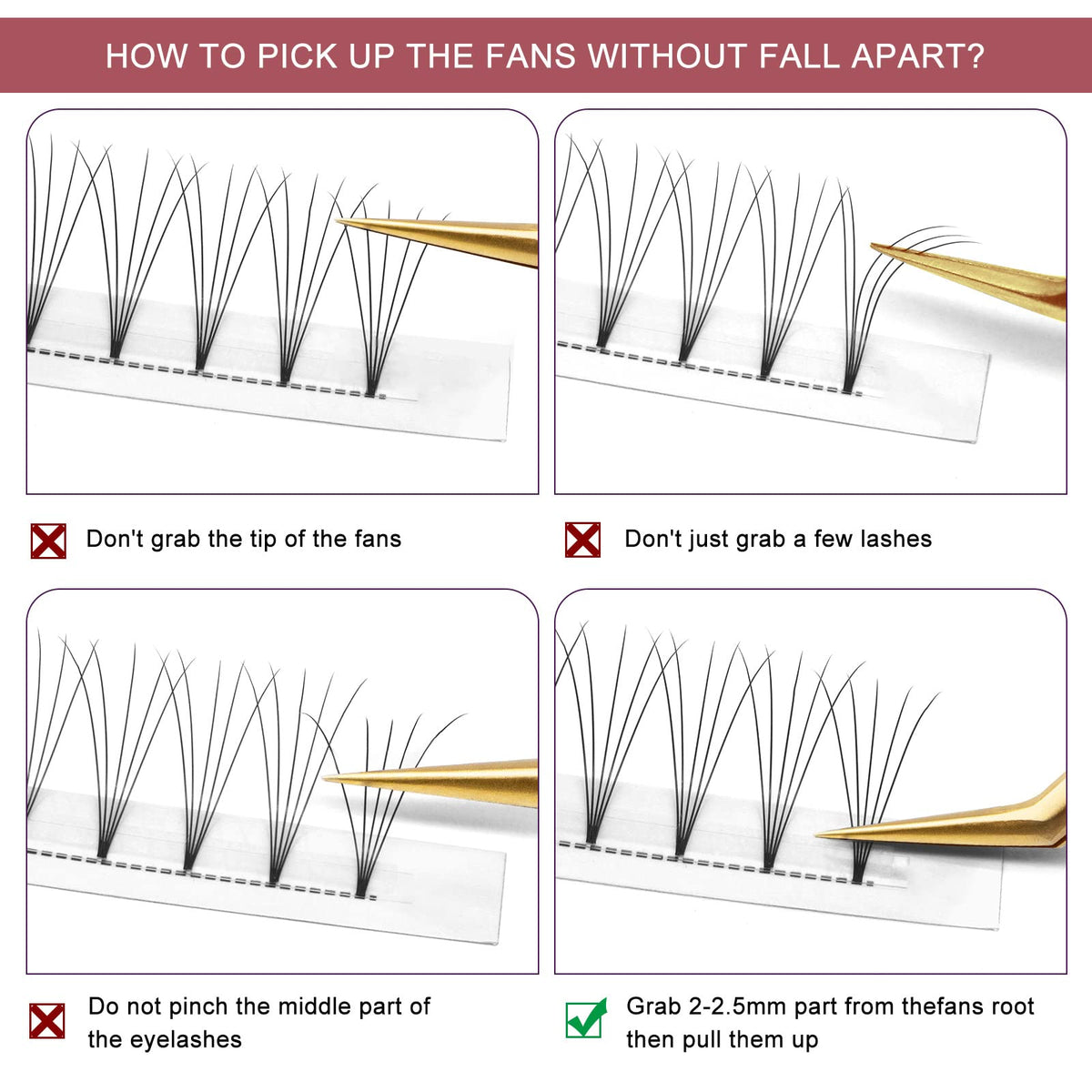Higu clace Premade Fans Volume Eyelash Extensions 3D|4D|5D|6D 0.07/0.10mm Curl C/D 8mm~18mm 5D 0.07 D 13mm Short Stem Russian Premade Lash Extension Fans (5D 0.07 D 13mm)