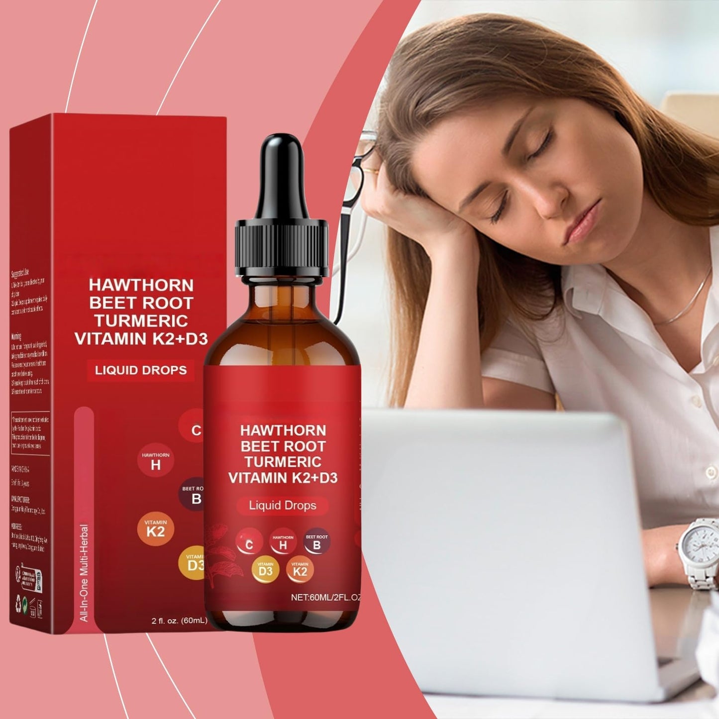 Ruojiar 2pcs*60ml Natural Caye/nne Pepp/er Liquid Drops,Natural Plant Extract Care Drops,Ael/URO Caye/Nne Pepp/Er Extract DRO/ps,Pep/Per Extract Liquid Skin Tightening Extract,Firming Skin and Body for Women