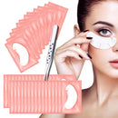 Lanjue 60 Pairs Under Eye Gel Pads, Pink Lint Free Eyelash Extension Pads with Tweezer Eye Patches Eyelash Lash Extension Lint Patches for Eyelash Extensions