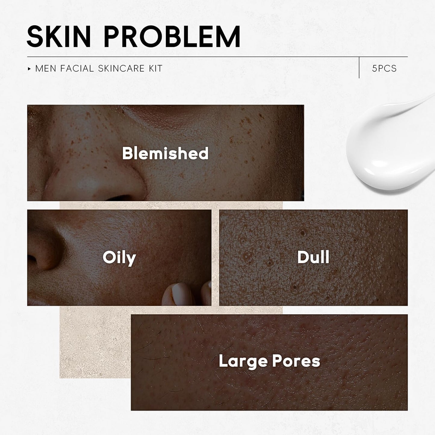 TBeautfave Mens Skincare Gift Set | Mens Skin Care Sets & Kits | Skincare Set for Mens Gift Set | Travel Skincare Sets | Fash Wash,Face Scrub,Day Cream,Eye Cream,Overnight Moisturizer | Men Gift Set