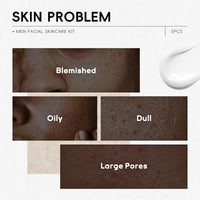 TBeautfave Mens Skincare Gift Set | Mens Skin Care Sets & Kits | Skincare Set for Mens Gift Set | Travel Skincare Sets | Fash Wash,Face Scrub,Day Cream,Eye Cream,Overnight Moisturizer | Men Gift Set