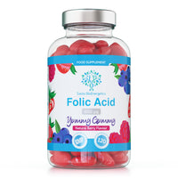 swiss bioenergetics Folic Acid Gummies - 400μg, 120 Natural Berry Flavoured & Vegan Gummies - High Strength Vitamin B9 Folic Acid Pregnancy Support Prenatal Vitamin - No Artificial Sweeteners or Flavours – UK Made