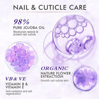Gelike ec Organic Cuticle Nail Oil 15ml Vitamin B& E Essential Oil Moisturize with Convinient Dropper Design, Nail Cuticles Oils Treatment Damaged Dry for Nail Care Repair Growth (Lavender)