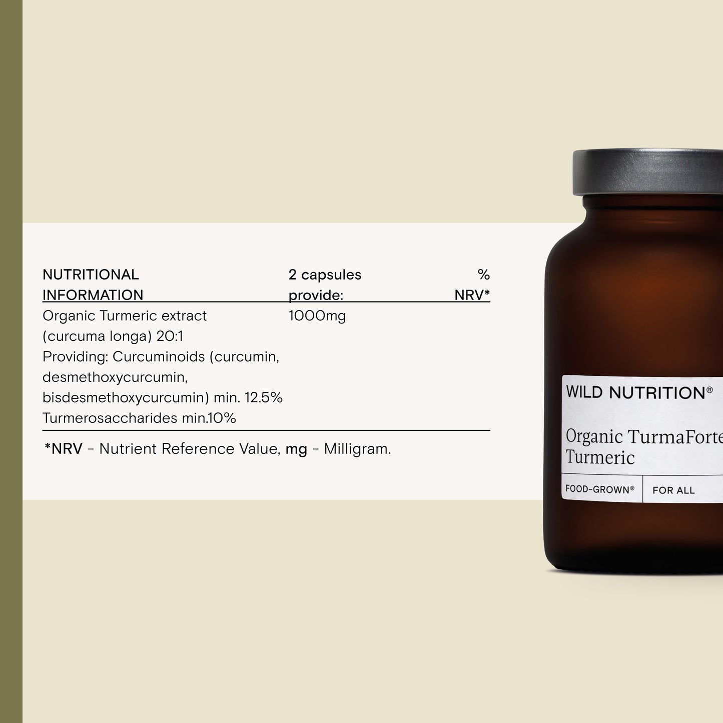 Wild Nutrition Food-Grown® Turmaforte Turmeric | Organic Turmeric Capsules | High Absorption Muscle & Joint, Antioxidant, & Immune Support | Curcumin Supplements | 60 Capsules