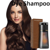 BigyQiu Polar Hair Dye Shampoo,Medium Brown Hair Care Instant Dye Shampoo,3-In-1 Sham/poo Color Treated Ha/ir,Instant Dy/e Sham/poo for Men and Women,Permanent Colour Sha/mpoo Cover Grey H/air,Medium Brown