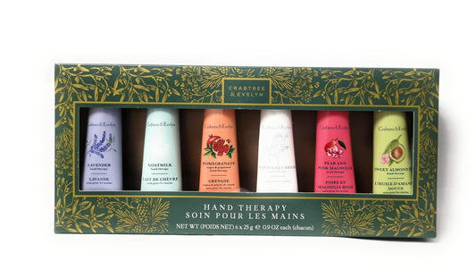 Crabtree & Evelyn Six Pack Floral Scented Hand Therapy Cream Gift Set (6 x 25ml) Ideal for him or her