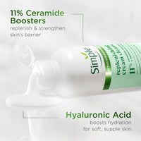 Simple Replenishing Cream Cleanser Face Cleanser Suitable for even the Most Sensitive Skin with 11% Ceramide Boosters and Hyaluronic Acid 230 ml