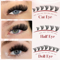 Cluster-Lashes 100D Individual-Eyelashes, Higu clace 12-20mm Thick Eyelash-Clusters D Curl, DIY Lash Extensions at Home (100D 12-20)