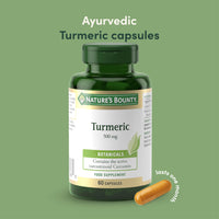 Nature's Bounty Turmeric 500 mg Capsules - Pack of 60 Capsules, Two-a-Day - 450mg of Turmeric Root - Contains Curcumin - Gluten Free