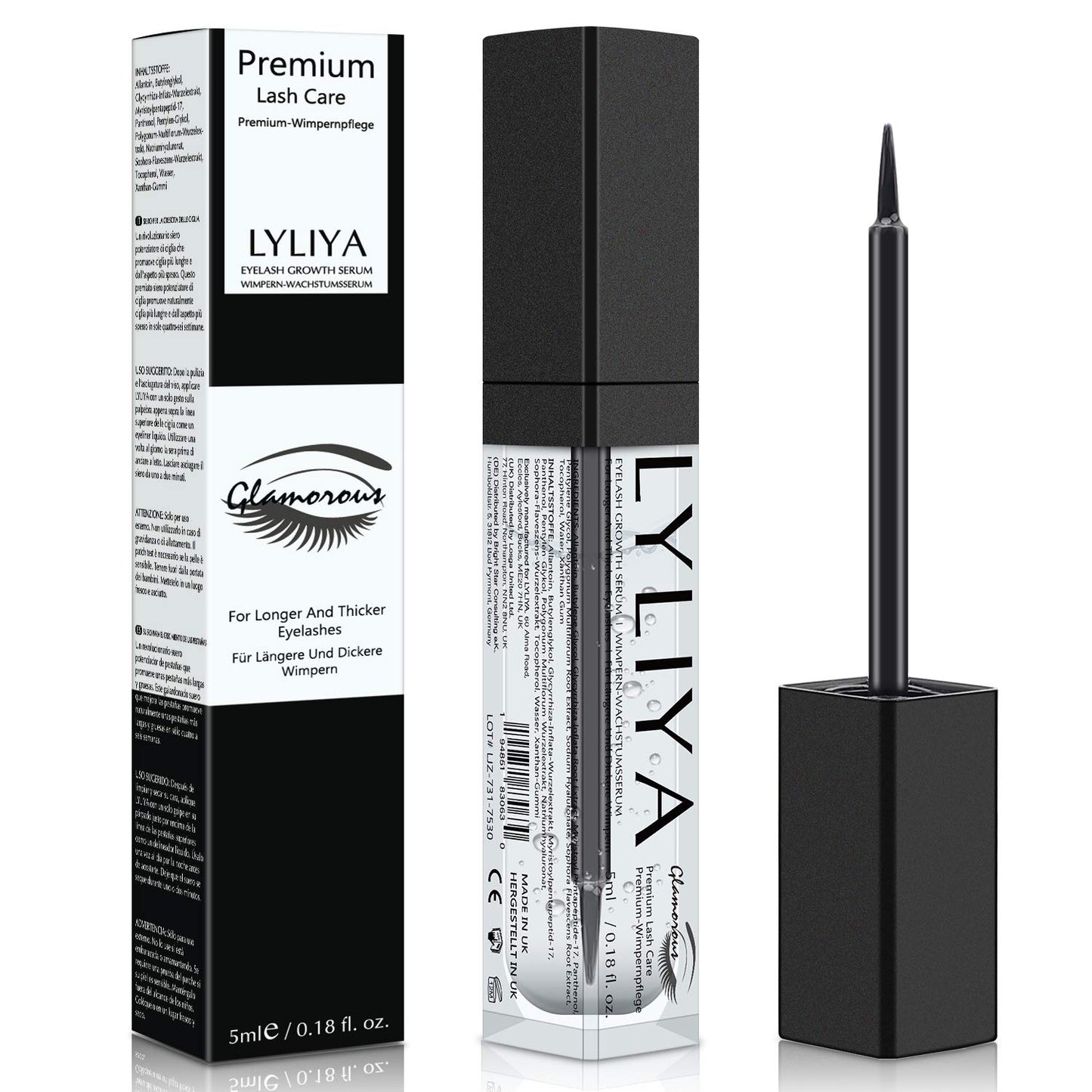 LYLIYA Amazing Design Amazing Formule Advanced Eyelash Growth Serum With Vitamins & Natural Peptides - Fuller & Longer Looking Eyelashes - Premium Lash Enhancer