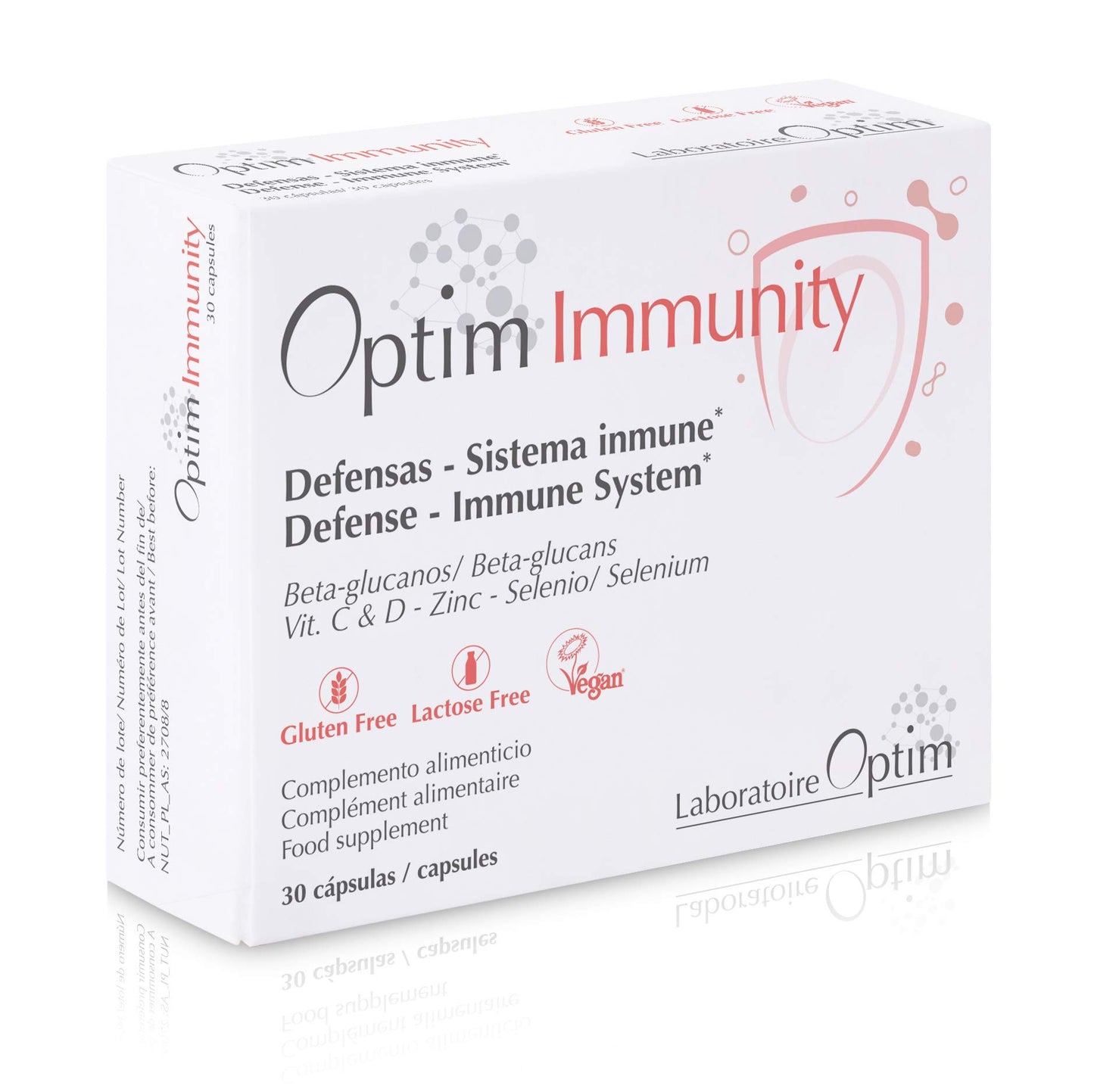 Zinc Supplement for Immunity 30 Capsules | Vitamin C acerola - Vitamin D - Selenium - Beta glucans | Optim Immunity