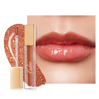 Oulac Light Orange Lip Gloss High-shine Moisturizing Lip Gloss Oil Liquid Lipstick Non-stick Cup Glitter lipstick Lip Tint Reduce Fine Lines Lip Glaze For Dry Lip C02