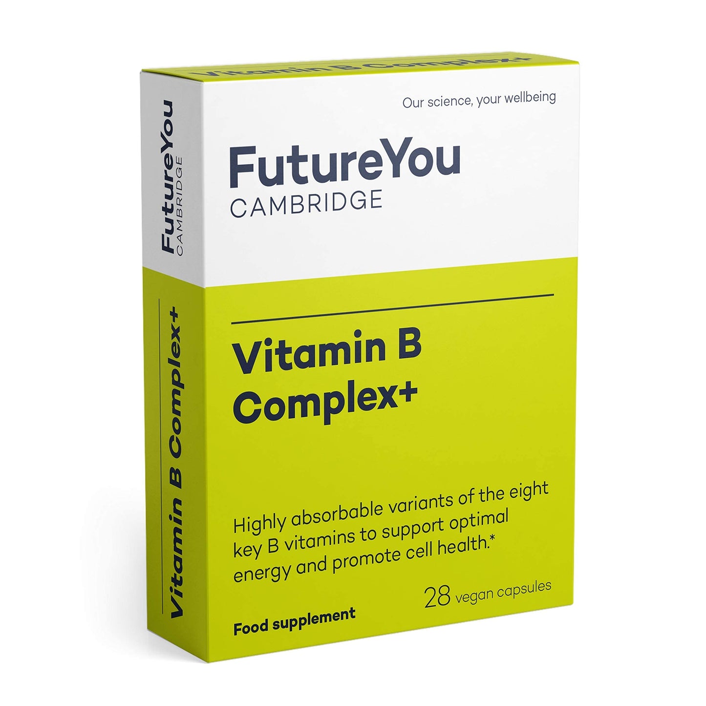 Vitamin B Complex+ Supplements – 8 Key B Vitamins for Optimal Cell Health – Energy Capsules with Biotin and High Strength Vitamin B12 – Vitamins for Tiredness and Fatigue by FutureYou Cambridge