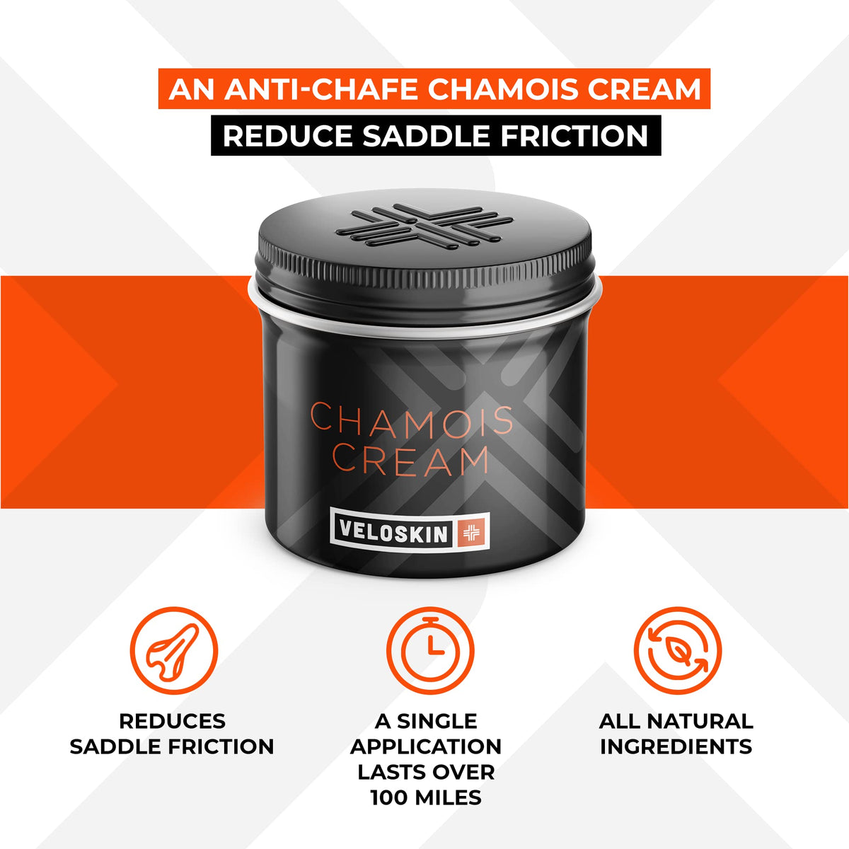 VeloSkin Premium Chamois Cream for Cycling | Anti-Chafing with Natural Vegan Ingredients - Made by Cyclists for Men & Women (150ml)