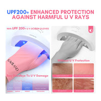 Saviland U V Gloves for Gel Nails - UPF200+ U V Protection Gloves for Gel Manicures,Anti UVA & UVB 999+U V Nail Gloves for Gel Nail Lamp Skin Care Fingerless Gloves Protect Hands from U V Damage(Pink)