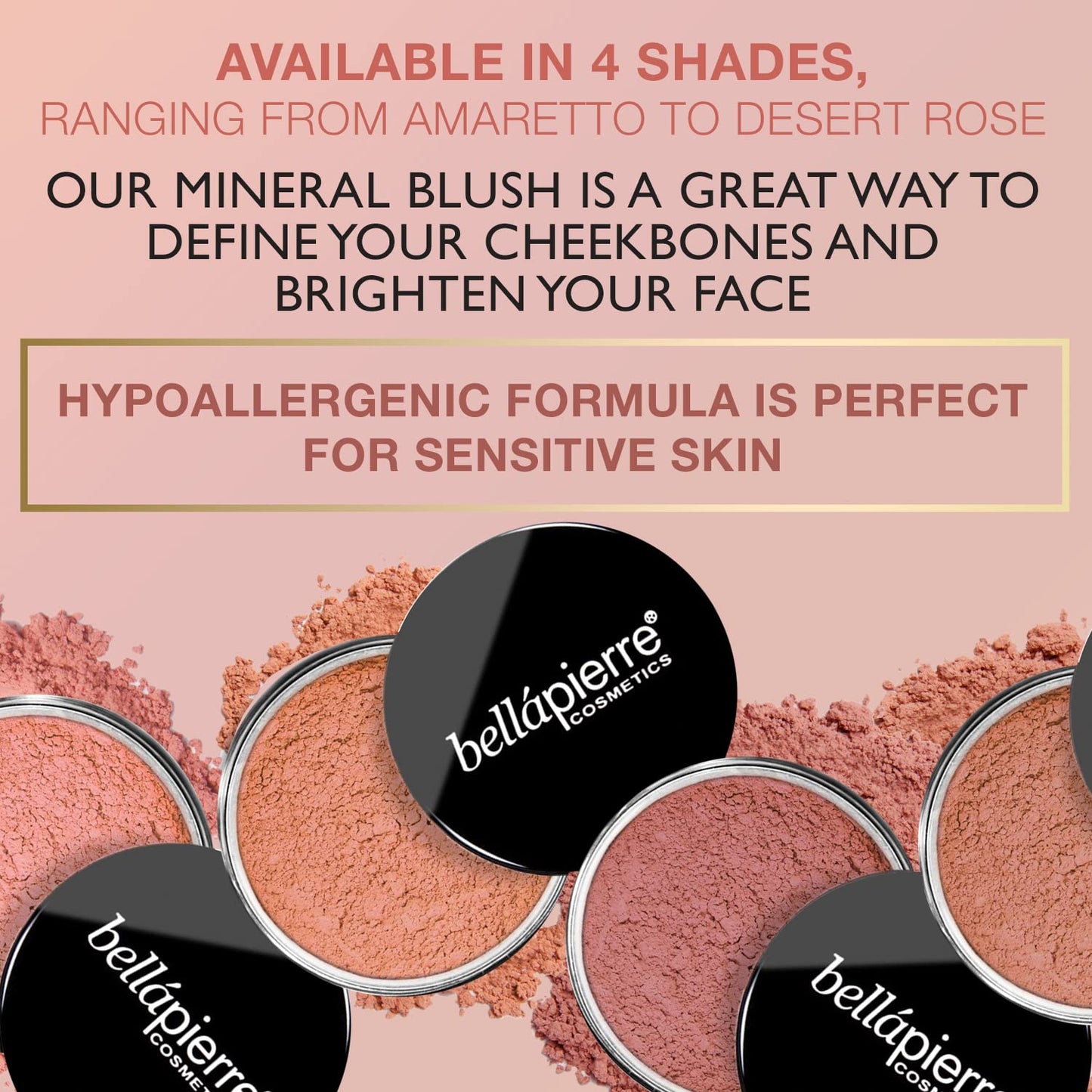 bellapierre Mineral Blush Warms Complexion for a Healthy Glow | Non-Toxic & Paraben Free | Hypoallergenic | Loose Powder – 4 Grams – Amaretto