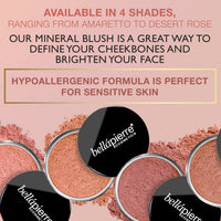bellapierre Mineral Blush Warms Complexion for a Healthy Glow | Non-Toxic & Paraben Free | Hypoallergenic | Loose Powder – 4 Grams – Amaretto