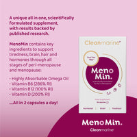 Cleanmarine Menomin - Menopause Support - Highly Absorbable Omega 3 with Soy Isoflavones - Vitamins B1, B2, B6, B12, Folic Acid, Biotin and D3-30 Servings - 120 Capsules - Multipack