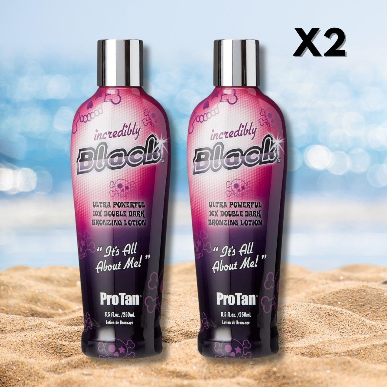 DCF Success Pro Tan Incredibly Black Ultra Powerful 10X Double Dark Bronzing Lotion with Vitamin A & E, Enriched with Shea Butter & Coconut Oil - 250ml, Pack of 2 with Detangling Hair Brush for Healthy Hair