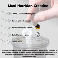 MaxiNutrition Creatine | Performance Boosting Creatine Monohydrate Powder | Unflavoured, 300g - 60 Servings