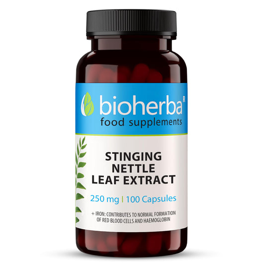 Stinging Nettle Capsules 250 mg - 200 Count Herbal Supplement for Prostate Health Vitality and Water Balance Support by BIOHERBA