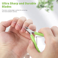 FVION Cuticle Cutters, Stainless Steel Cuticle Remover, Professional Pedicure Manicure Tool - 9mm Green
