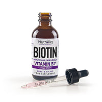 Nutroliq Absorb Your Wellness Better Nutroliq Biotin Liquid Drops - Vegan Vitamin B7 Dietary Supplement for Hair, Nail & Skin Health - Pure 12000mcg Biotin Drops for Hair Growth - Extra Strength Berry-Flavoured Vitamin H Serum - 60 ml