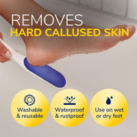 Dr. Scholl's Dr. Scholl’s Nano Glass Foot File - Immediately Removes Hard Skin on Wet or Dry Feet, Waterproof & Rustproof, Gentle Dead Skin and Callus Remover, Pedicure Foot Scrubber for Shower, Soft-Grip Handle