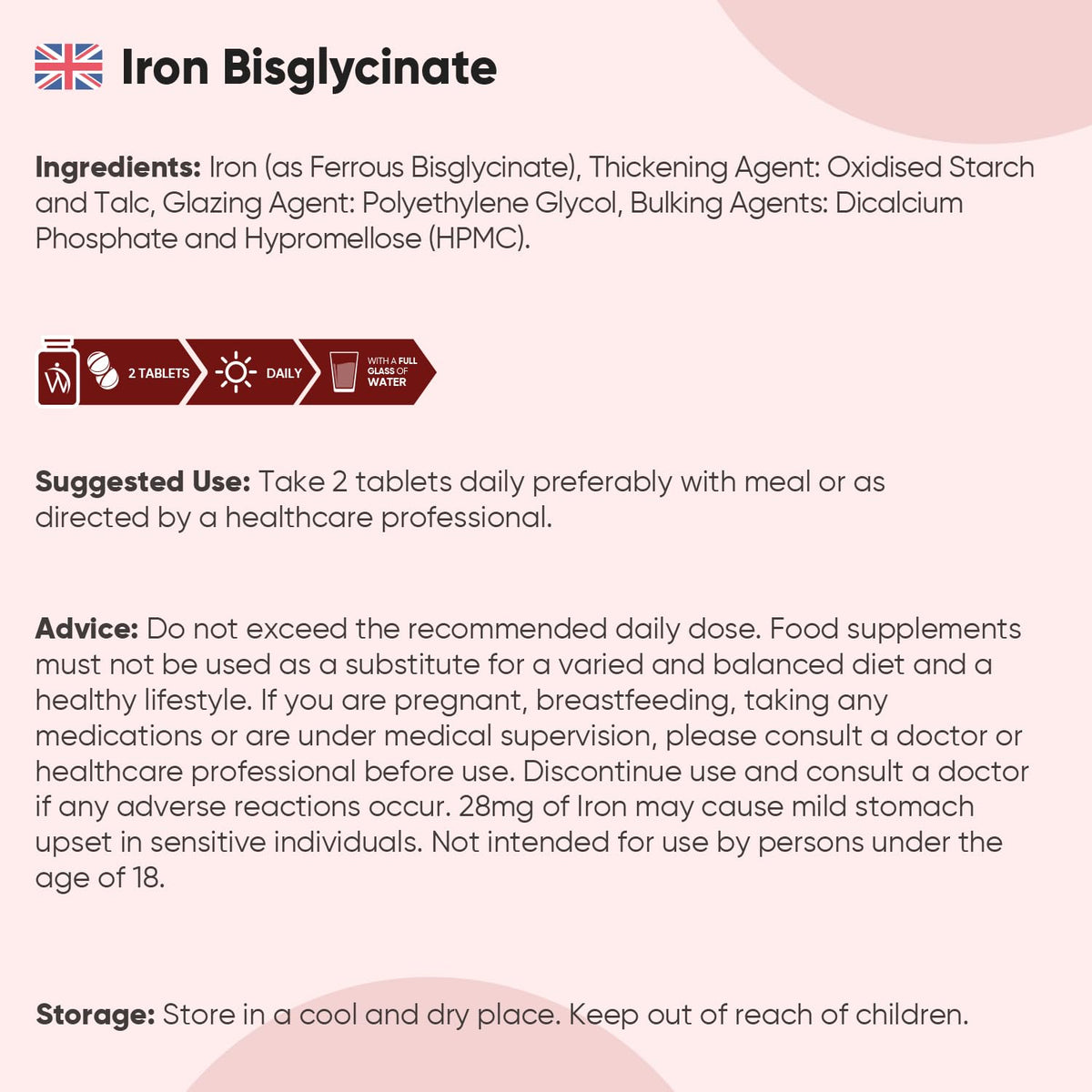 WeightWorld Iron Supplements for Women & Men - 28mg - 400 Tablets (6+ Months Supply) - Highly Bioavailable Ferrous Bisglycinate Form - Non-GMO & Vegan Iron Tablets High Strength - Gentle Formulation