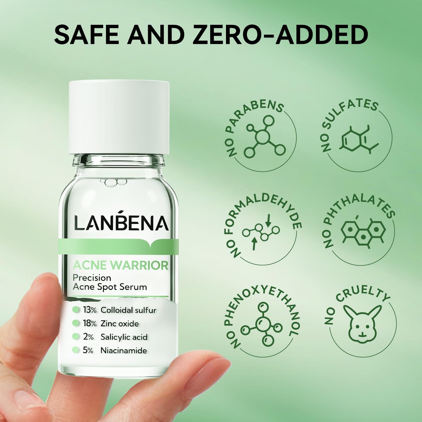 LANBENA Precision Acne Spot Serum, Acne Drying Lotion, Overnight Acne Treatment For Face, Dry Out Pimples, Blemishes, Zits And Clean Pores, 0.42 Fl Oz (Pack of 1)