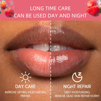 TBeautfave Lip Sleeping Mask, Strawberry Lip Mask Overnight Lip Balm Lip Oil Lip Moisturiser Nourishing for Dry Chapped Peeling Cracked Lips Lip Plumper Fades Lip Lines Lip Repair Lip Care