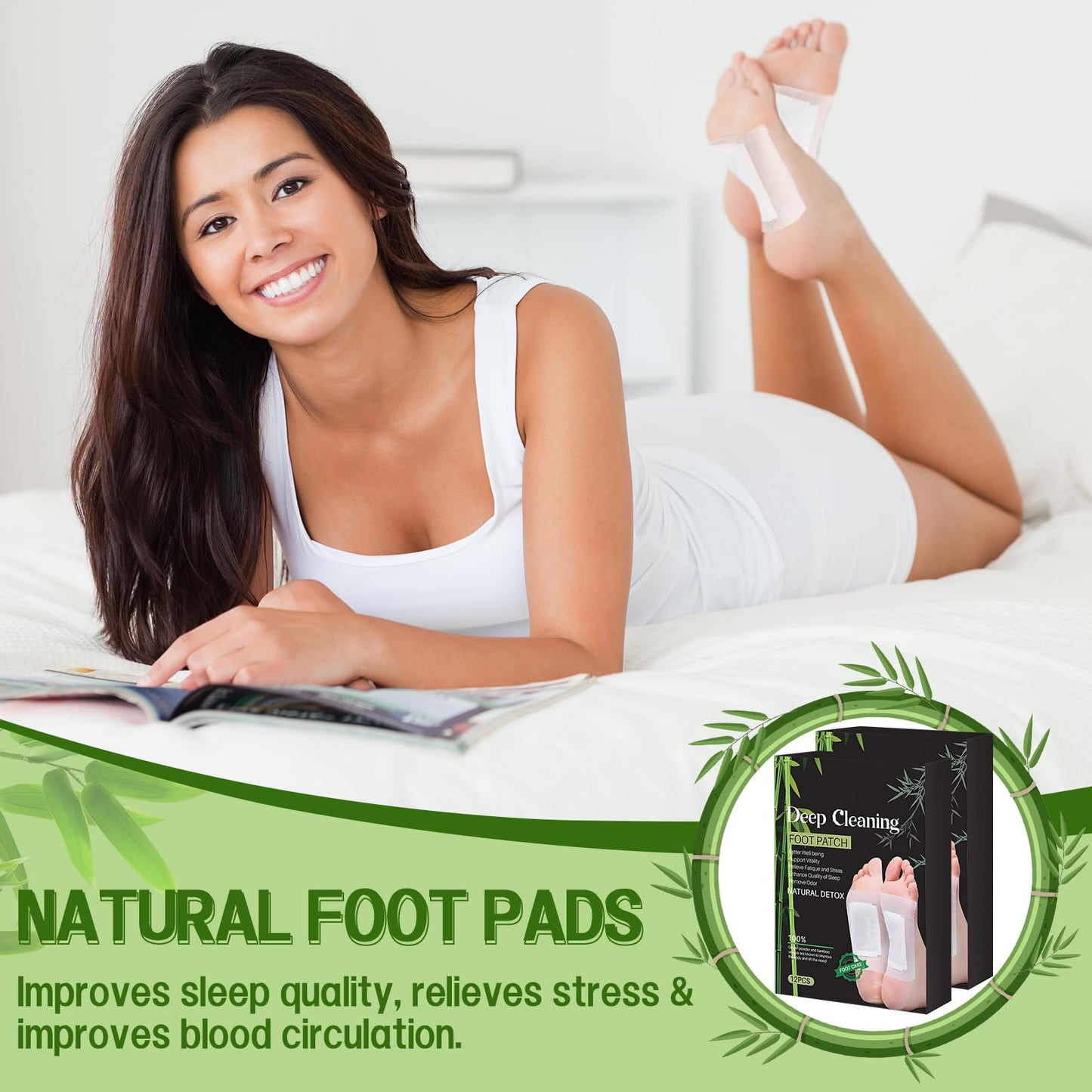 COLEESON 24 Pcs Detox Foot Pads, Detox Foot Patches, Foot Detox Pads to Remove Toxins, for Improve Sleep Quality, Stress Relief and Boost Circulation, Natural Cleansing Foot Pads
