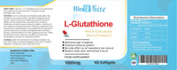 Bio White Glutathione Supplement - Natural Skin Whitening Anti-Aging Benefits and Improves Immunity, L-Glutathione Pills for Men & Women - Pure Antioxidant, 60 Capsules (1000mg)