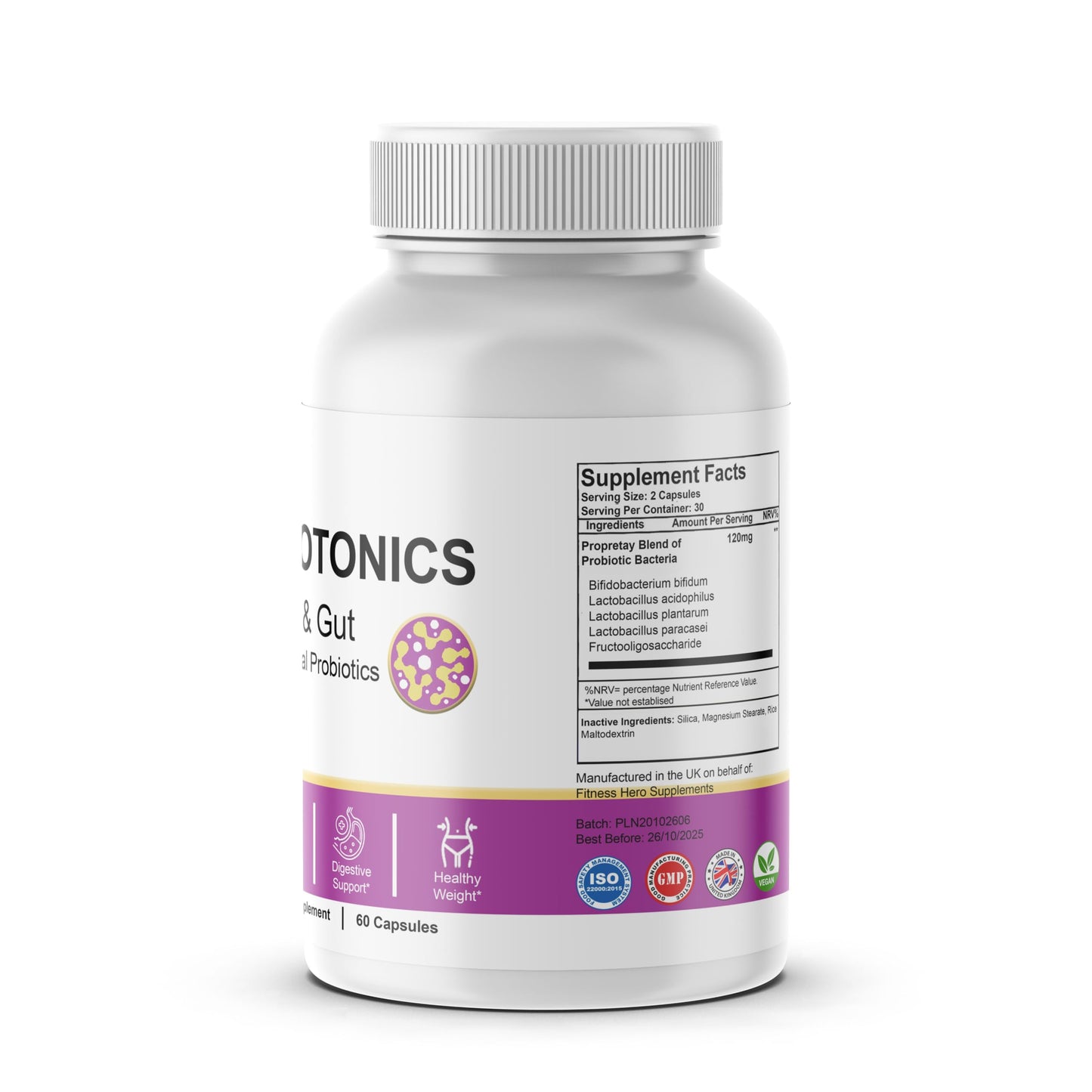 FItness Hero Supplements Neotonics - Neotonics Skin & Gut Probiotics 180 Capsules Food Supplement- Fitness Hero Supplements