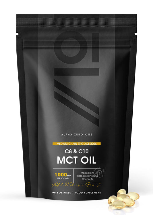 ALPHA01 Keto MCT Oil 1000mg - Medium Chain Triglycerides – Made from Coconuts – Source of C8 + C10 – Non GMO, Keto, Halal – 90 Softgels